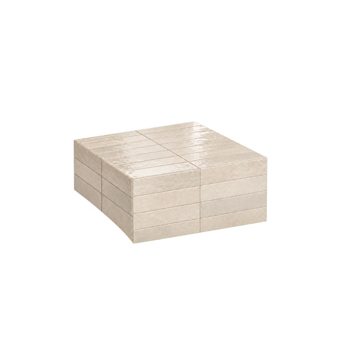 Mesa de salón Vence - Baldosas beige claro - Baja - 27 cm