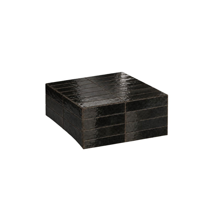Mesa de centro Vence - Baldosas negras - Baja - 27 cm