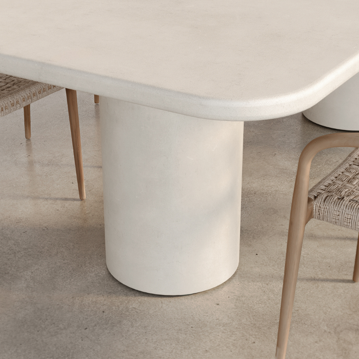 Outdoor rechteckiger Esstisch mit runden Beinen - Yonu - B 300 x T 110 x H 75 cm - Latte - Polykomposit