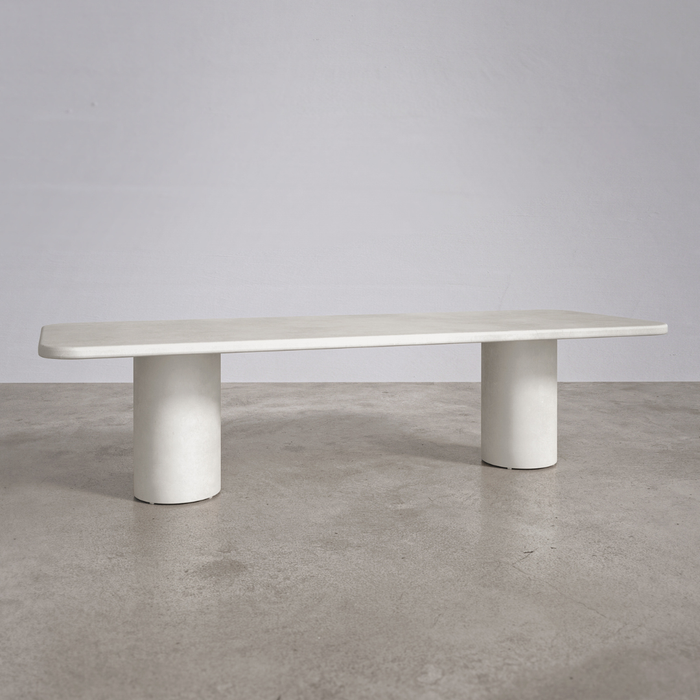 Outdoor rechteckiger Esstisch mit runden Beinen - Yonu - B 300 x T 110 x H 75 cm - Latte - Polykomposit