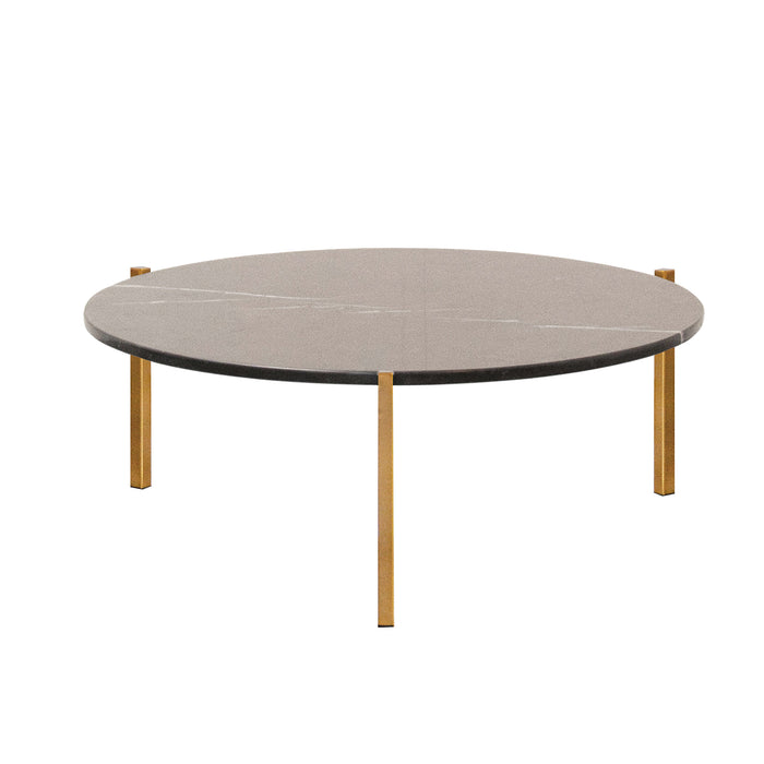 Table Basse en Marbre - Leonard - Marbre Noir (Ø79cm)