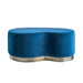 Arthur Poef in Blauw Velvet met Gouden Rand