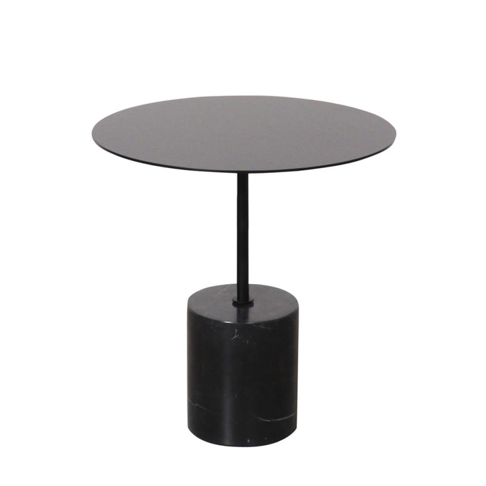 Table d'Appoint avec Pieds en Marbre - Ines - Noir - 40/H40cm - Marbre Noir