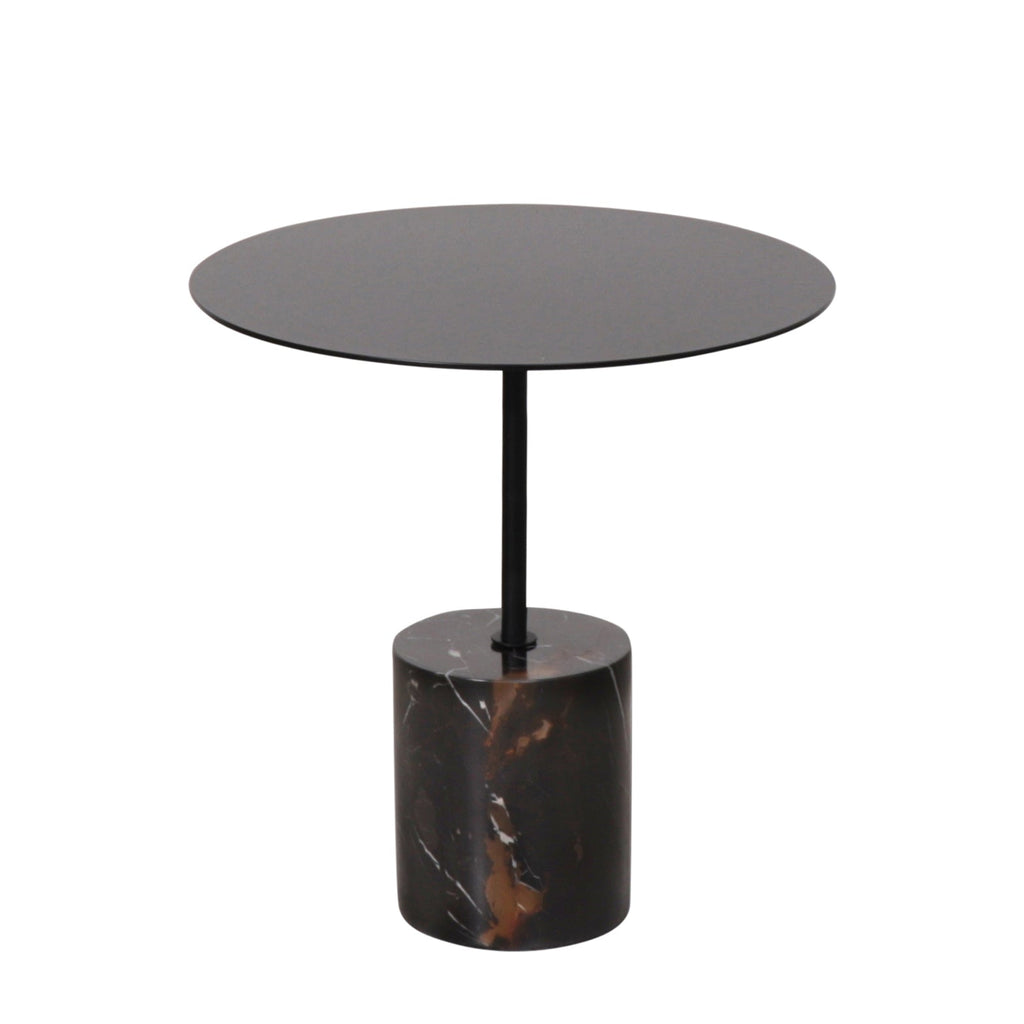 Side table Industrial - Black/Red Marble - Ines — Furnified