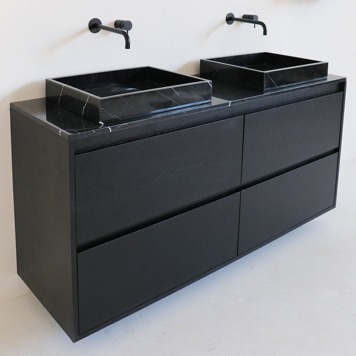 Assiette pour lavabo Marbre Noir - Marcel - 150 cm
