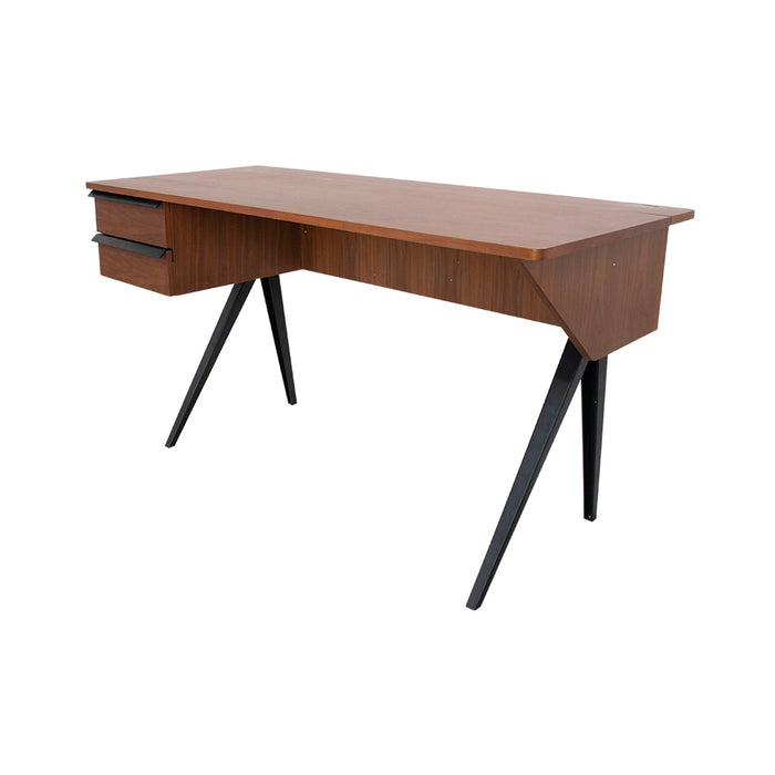 Schreibtisch aus Walnussholz mit 2 Schubladen – Dijon – 140 cm