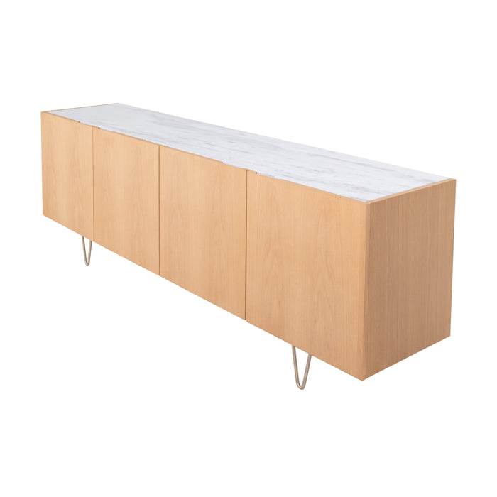 Dresser with Marble - Pisa - Oak/White Marble - 200cm