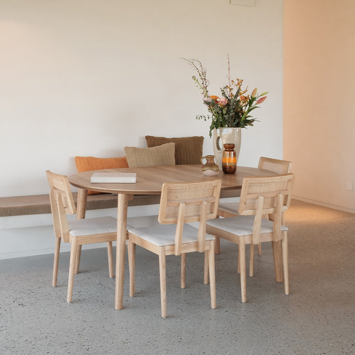 Table de repas Foster - Extensible - Rond/ovale - Chêne - 120/200 cm