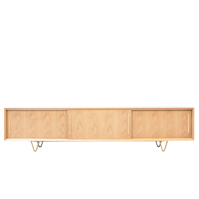 Oak TV cabinet - Natural Wood - Oskar - 220cm