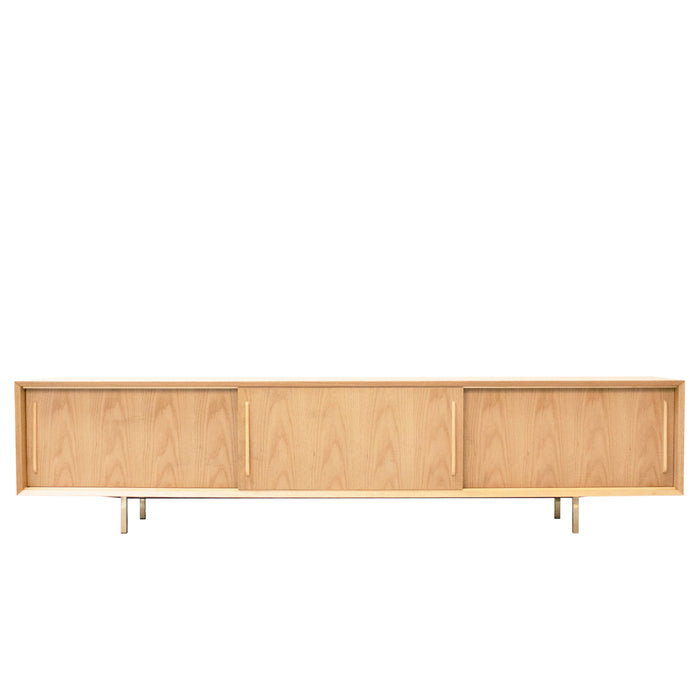 Oak TV cabinet - Natural Wood - Oskar - 220cm