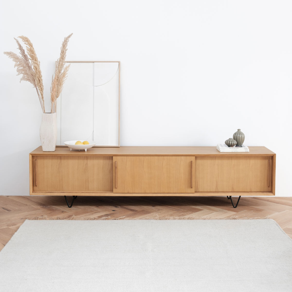 tv dressoir modern Oak TV cabinet - Natural Wood - Oskar