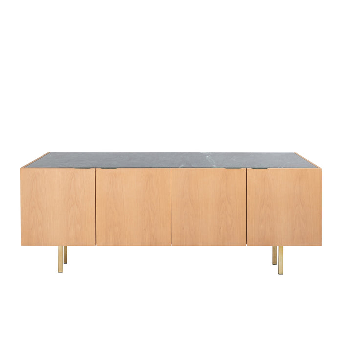 Sideboard with Marble - Pisa - Oak/Green Marble - 200cm