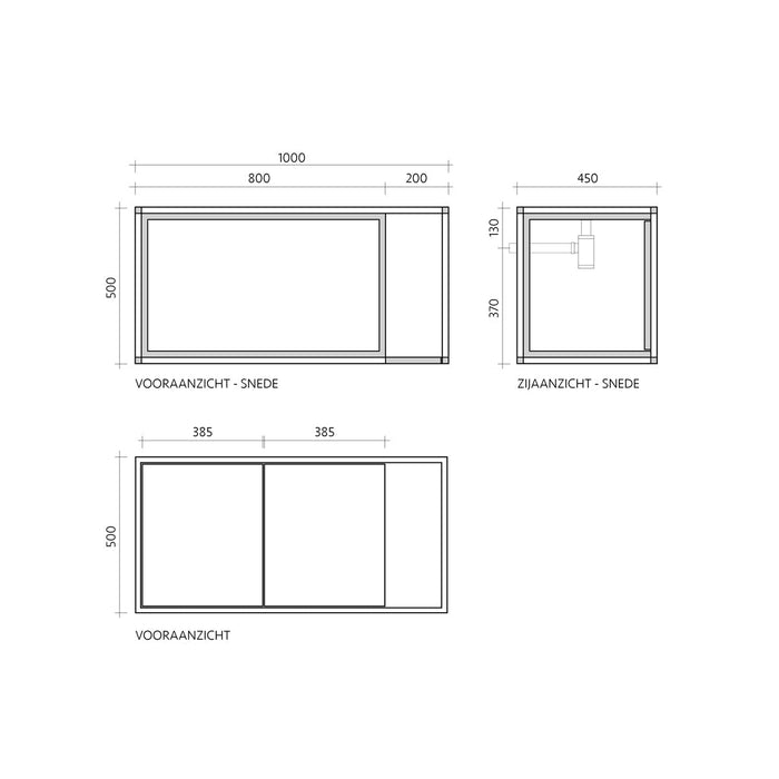 Bathroom frame Metal - Cebu minimalist - Black - 100 cm