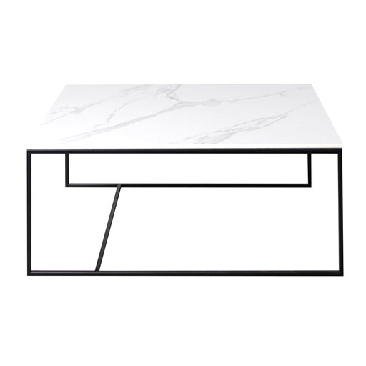 Marble look Coffee table - Calacatta White Ceramic - Miles - 90cm —  Furnified