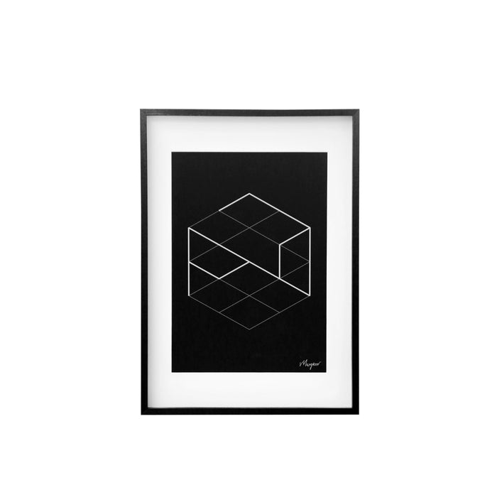 Kunstwerk Zwart Geometrisch patroon 50x70cm