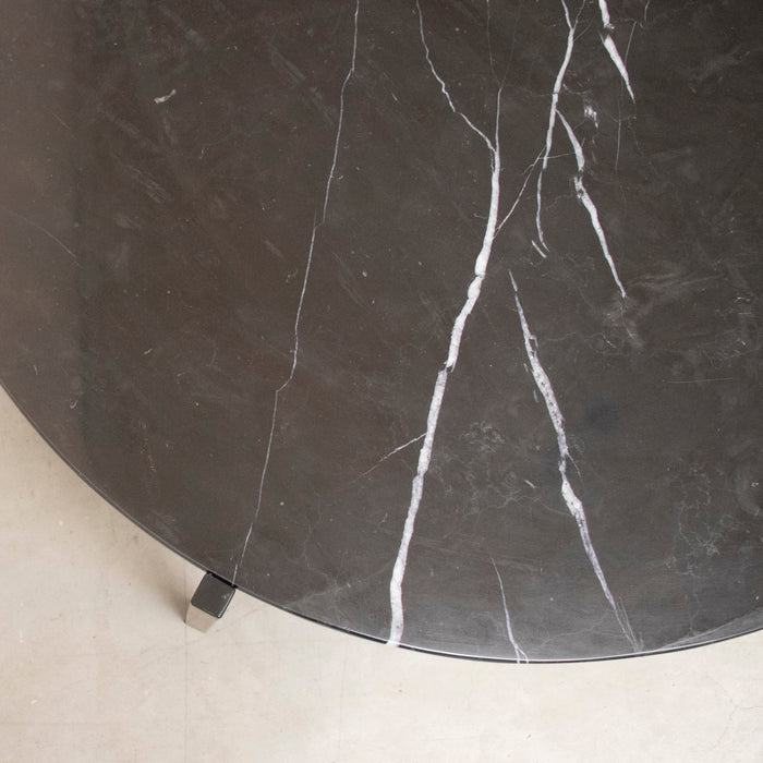 Soffbord i marmor - Leonard - Svart marmor (Ø79cm)