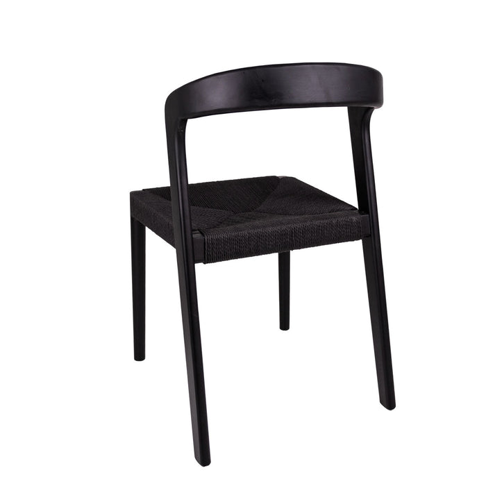 Zwarte rieten stoel zwart hout 