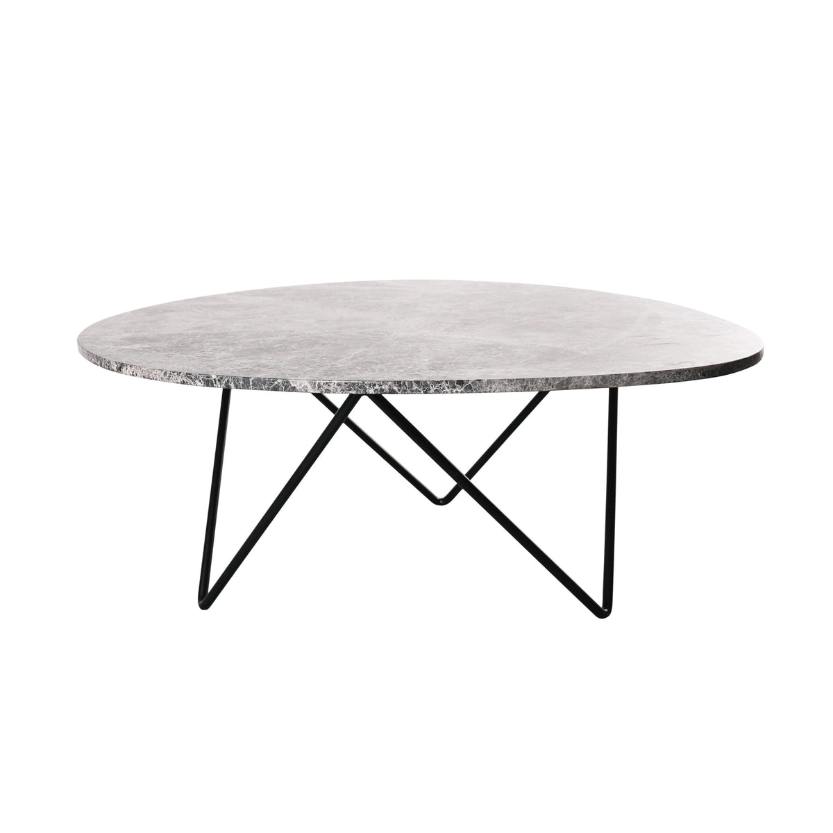Table Basse en Marbre - Richard - 100x80cm - Marbre Gris - Or — Furnified
