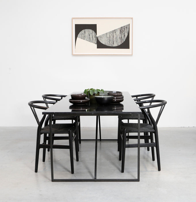 Mesa de comedor rectangular - Lisa - Mármol negro - 210cm