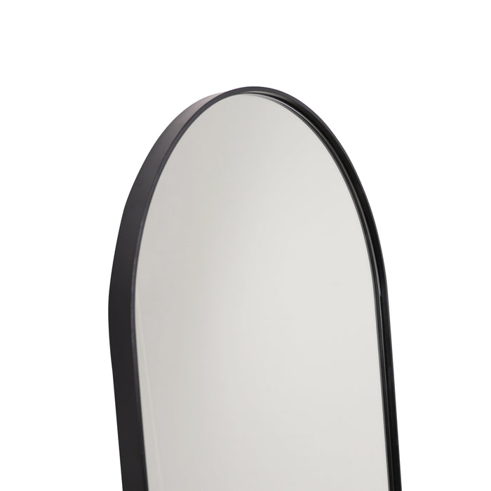 Retro Spiegel Oval 140x50 Zwart Mat