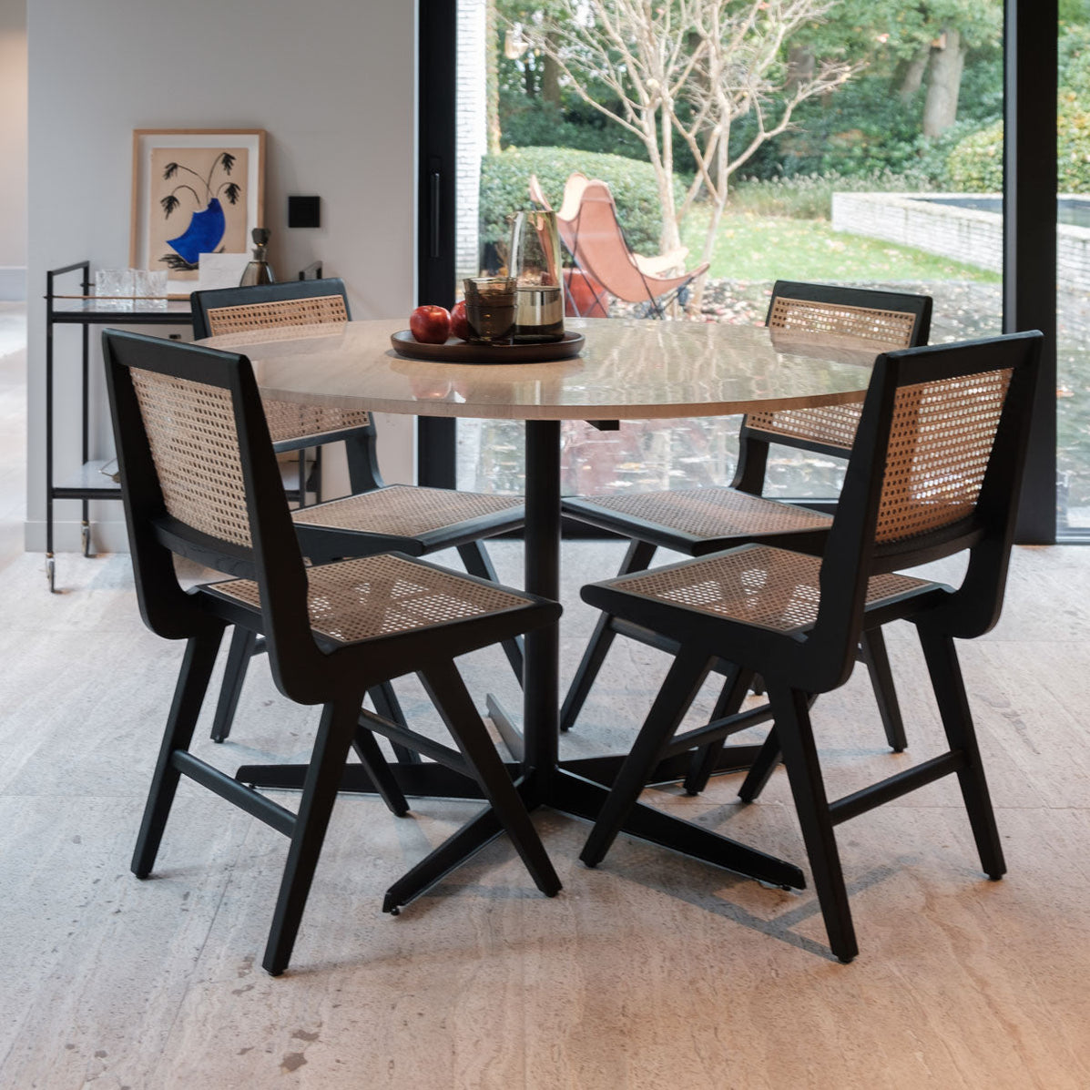 Round dining table with Marble Top - Beige marble - Ø125cm — Furnified
