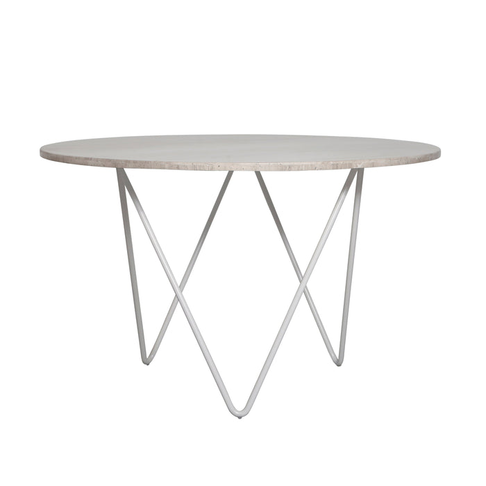 Rundt spisebord med Marmorplade - Beige marmor - Ø125cm