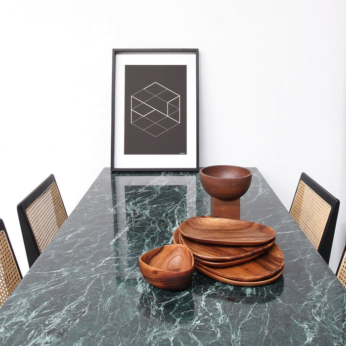 Table à manger droite en marbre - Sophia - Marbre vert - 180 cm