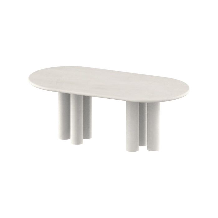 Table à manger en microskin Kimberly - Pieds de meubles ronds