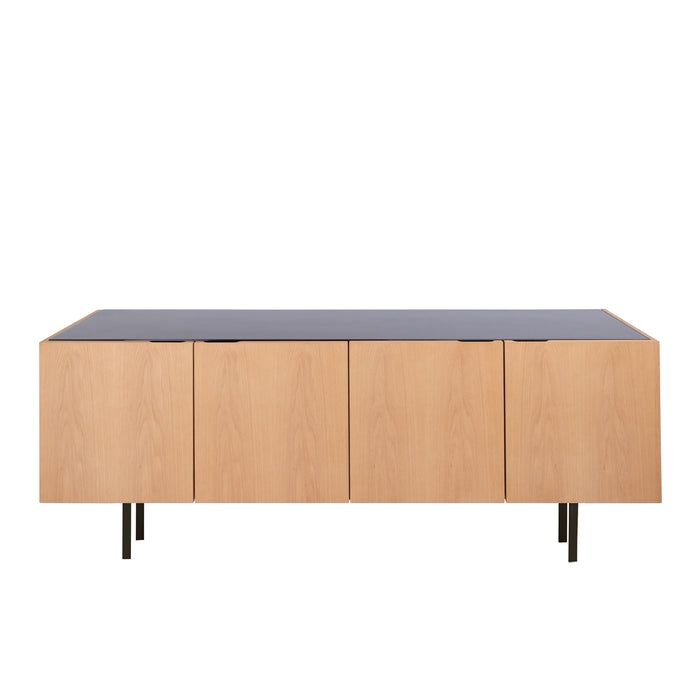 Dresser with Marble - Pisa - Oak/Black Marble - 200cm