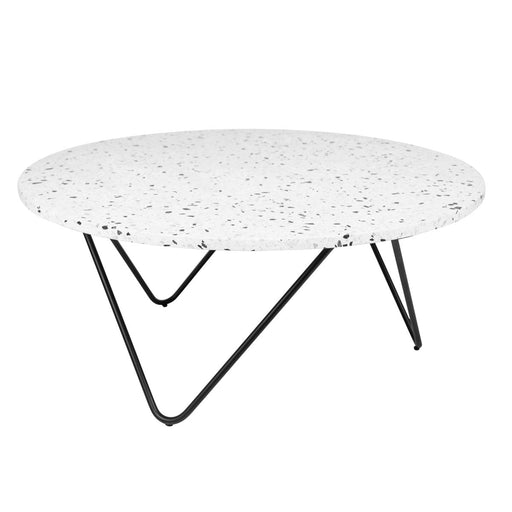 Coffee table - Kay - White/Black Terrazzo - 80×80×35cm — Furnified