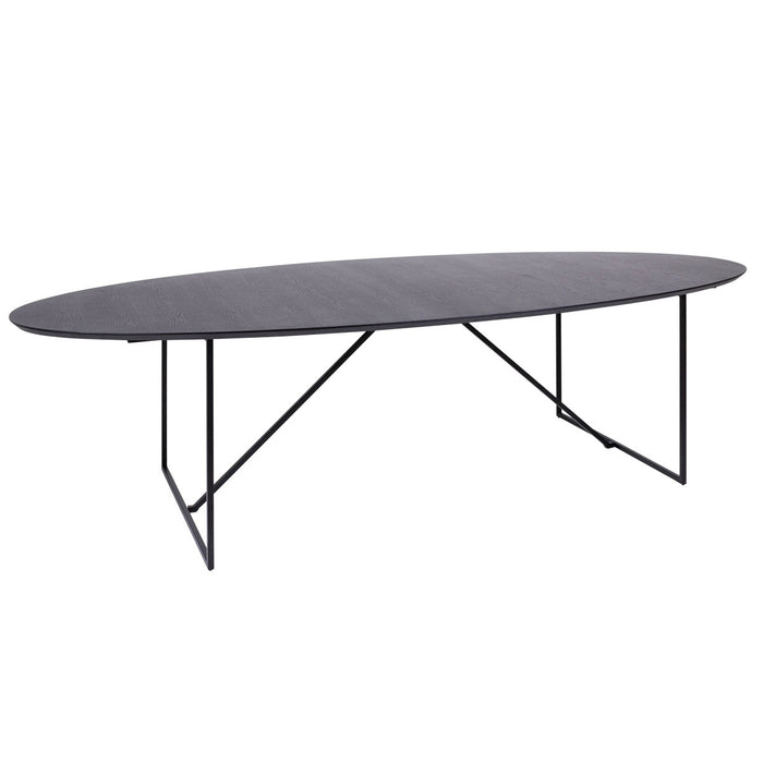 Ovale tafel woonkamer Zwart Hout 300cm